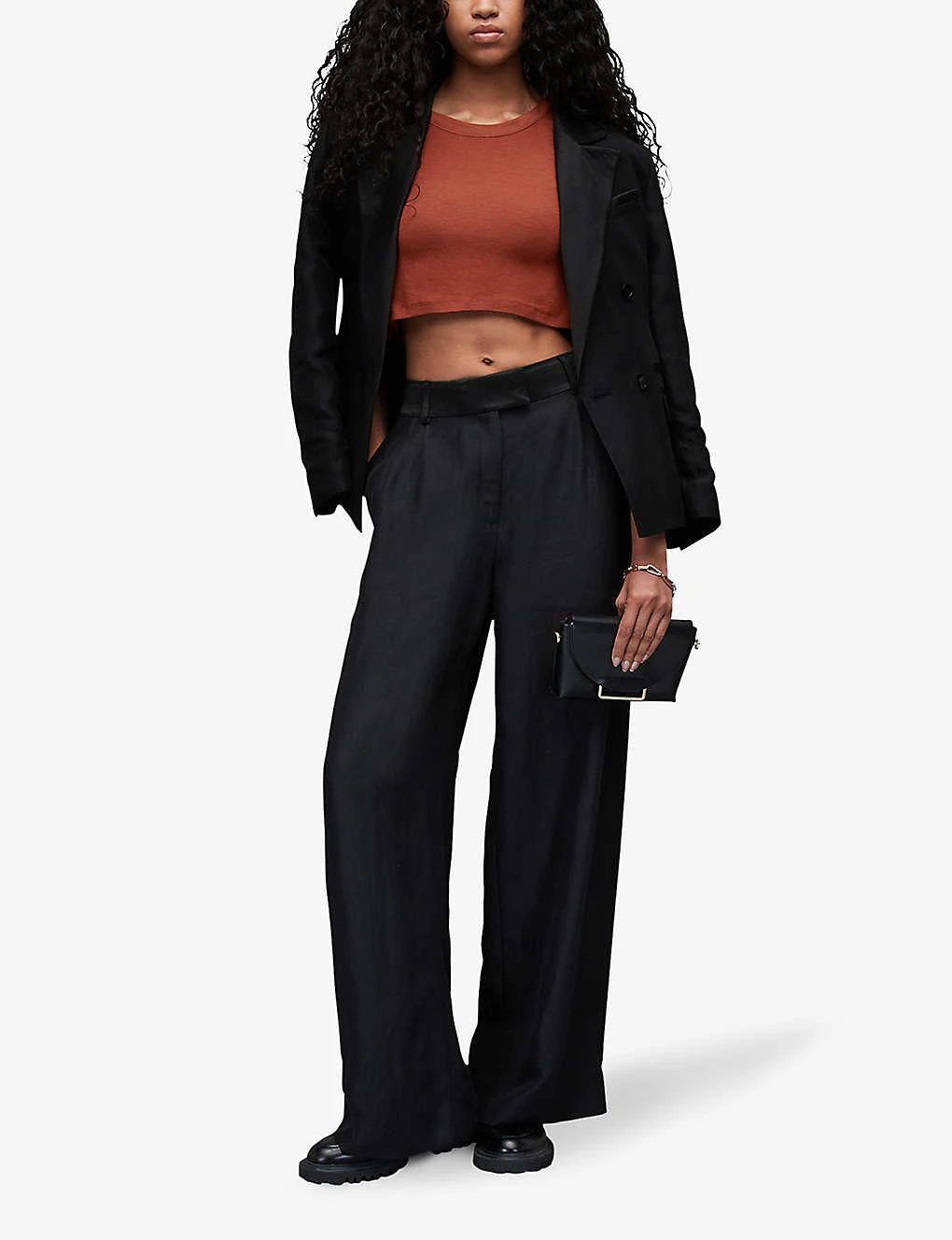 AllSaints Rina Cropped Stretch-lyocell TENCEL™ Top 4 AllSaints Rina Cropped Stretch-lyocell TENCEL™ Top - Image 2