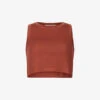 AllSaints Rina Cropped Stretch-lyocell TENCEL™ Top -Whistles Store R04134790 RUSTBROWN M