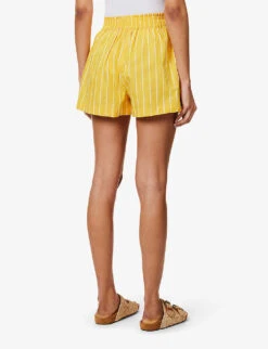 Faithfull The Brand Elva High-rise Cotton-poplin Shorts -Whistles Store R04135585 ADIASTRIPEPRTCITRUS ALT03