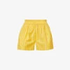 Faithfull The Brand Elva High-rise Cotton-poplin Shorts -Whistles Store R04135585 ADIASTRIPEPRTCITRUS M