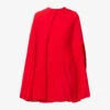 Valentino Pleated Cape-sleeve Silk-crepe Mini Dress 2 Valentino Pleated Cape-sleeve Silk-crepe Mini Dress -Whistles Store R04135620 ROSSO M