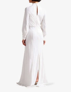Ted Baker Mayrose Blouson-sleeved Crepe Maxi Dress -Whistles Store R04135849 WHITE ALT03