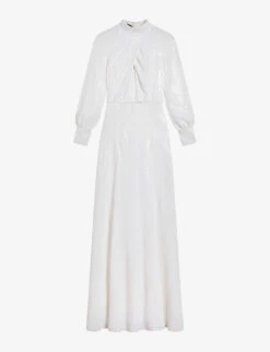 Ted Baker Mayrose Blouson-sleeved Crepe Maxi Dress