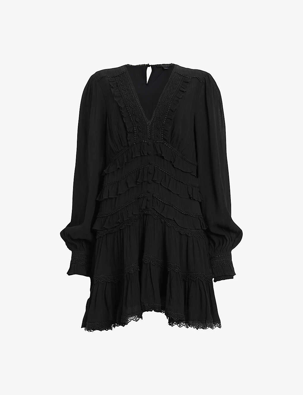 AllSaints Zora Ruffled Woven Mini Dress 3 AllSaints Zora Ruffled Woven Mini Dress