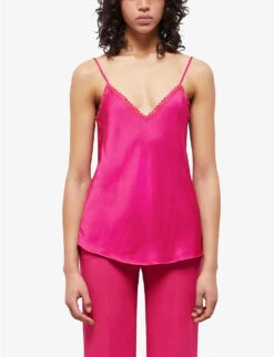 THE KOOPLES Lace-trim V-neck Satin Cami Top -Whistles Store R04139145 PIN01 ALT02