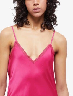 THE KOOPLES Lace-trim V-neck Satin Cami Top -Whistles Store R04139145 PIN01 ALT04