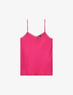 THE KOOPLES Lace-trim V-neck Satin Cami Top