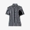 Floral-appliqué Striped Cotton Shirt -Whistles Store R04141921 BLACKWHITE M