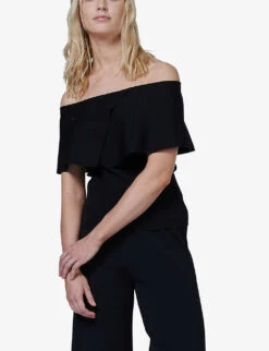 Sailor-collar Slim-fit Knitted Top -Whistles Store R04141939 BLACK ALT02