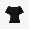 Sailor-collar Slim-fit Knitted Top -Whistles Store R04141939 BLACK M