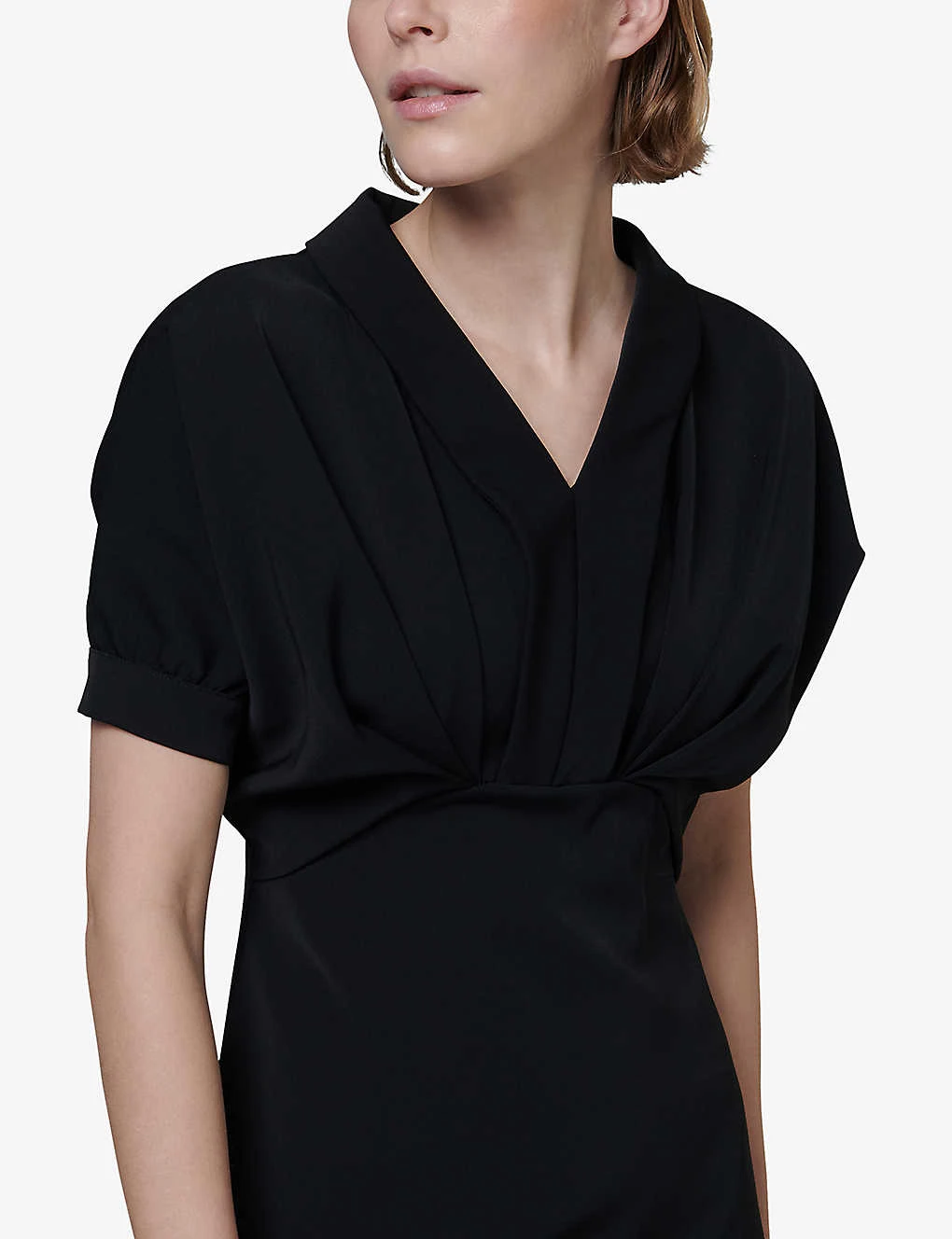 Puff-sleeve V-neck Woven Midi Dress 7 Puff-sleeve V-neck Woven Midi Dress - Image 5