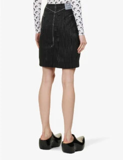 Marine Serre Racing High-waist Shell Midi Skirt -Whistles Store R04142125 BLACK ALT03