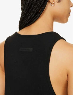 ESSENTIALS Brand-print Cotton-blend Top 11 ESSENTIALS Brand-print Cotton-blend Top -Whistles Store R04142427 JETBLACK ALT04