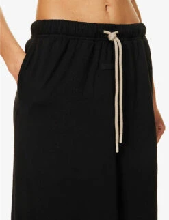 ESSENTIALS Drawstring Cotton-blend Midi Skirt -Whistles Store R04142429 JETBLACK ALT04