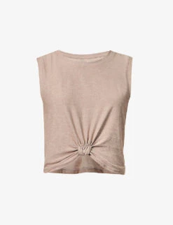 Beyond Yoga Featherweight Knot-detail Stretch-jersey Top