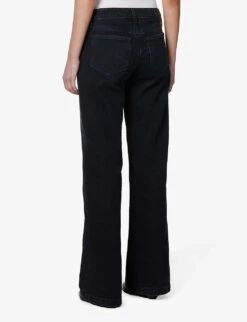 Paige Sonja Brand-patch Wide-leg Mid-rise Recycled-denim Jeans 10 Paige Sonja Brand-patch Wide-leg Mid-rise Recycled-denim Jeans -Whistles Store R04144094 FADEDBLACKWASH ALT03