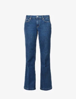 Paige Sabine Flared-leg Low-rise Stretch-denim Jeans