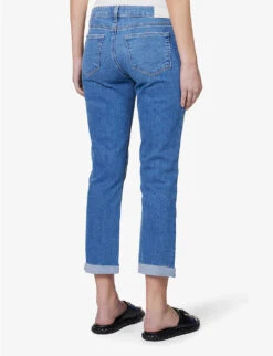 Paige Brigitte Raw-hem Slim-leg Mid-rise Stretch-denim Jeans -Whistles Store R04144127 REFLECTION ALT03