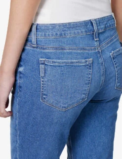 Paige Brigitte Raw-hem Slim-leg Mid-rise Stretch-denim Jeans -Whistles Store R04144127 REFLECTION ALT05