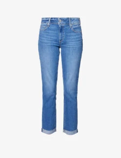 Paige Brigitte Raw-hem Slim-leg Mid-rise Stretch-denim Jeans