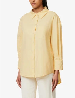 ANINE BING Mika Relaxed-fit Cotton Shirt 10 ANINE BING Mika Relaxed-fit Cotton Shirt -Whistles Store R04146339 YELLOW ALT02