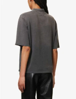 ANINE BING Painted Muse Graphic-print Organic-cotton T-shirt 11 ANINE BING Painted Muse Graphic-print Organic-cotton T-shirt -Whistles Store R04146352 WASHEDBLACK ALT03