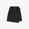 FRAME Wrap-front High-waist Organic-cotton Mini Skirt 1 FRAME Wrap-front High-waist Organic-cotton Mini Skirt -Whistles Store R04146415 NOIR M