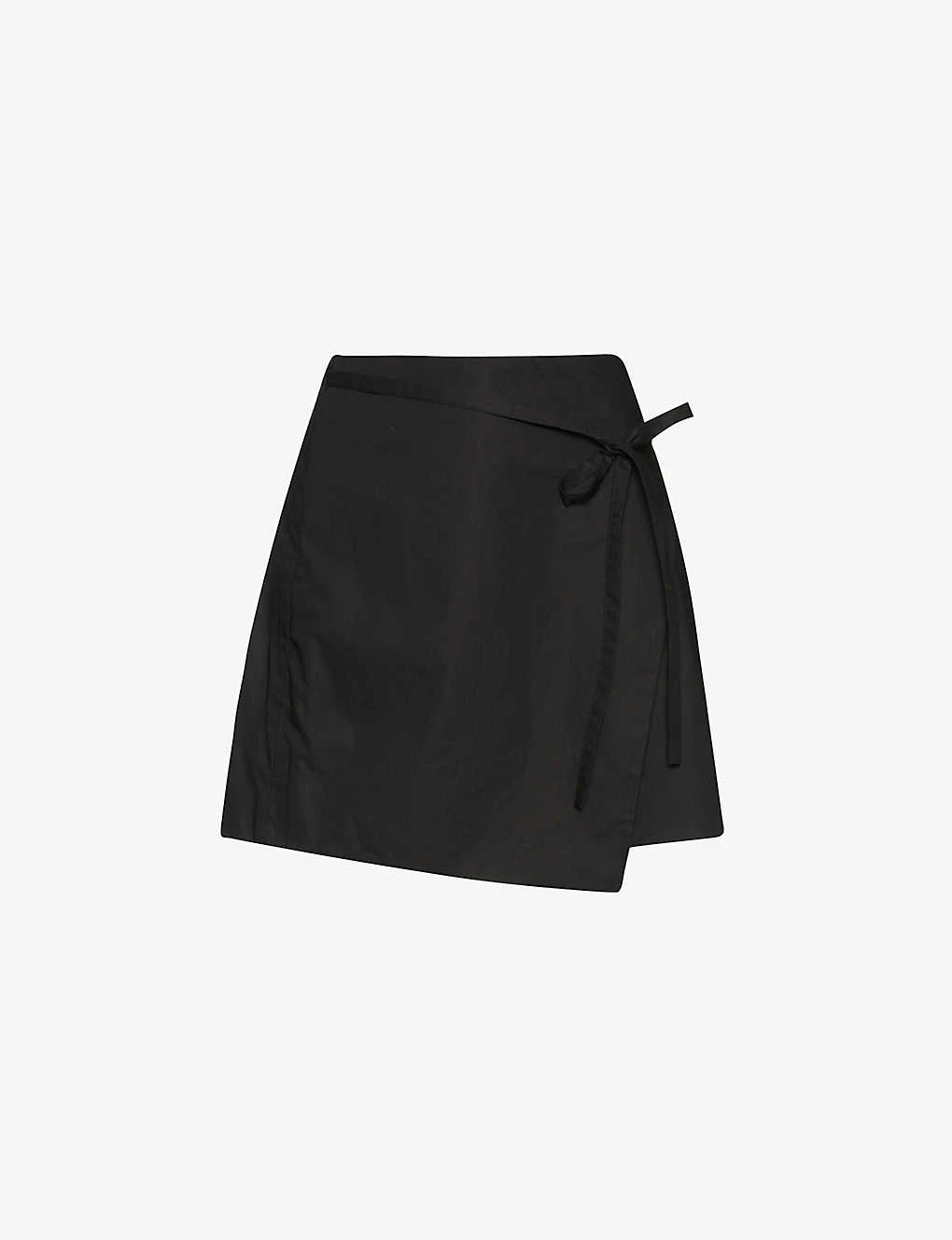 FRAME Wrap-front High-waist Organic-cotton Mini Skirt 3 FRAME Wrap-front High-waist Organic-cotton Mini Skirt