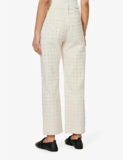 FRAME Le Jane Crop Crystal-embellished Straight-leg High-rise Jeans -Whistles Store R04146432 BONE ALT03