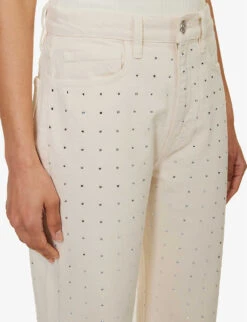 FRAME Le Jane Crop Crystal-embellished Straight-leg High-rise Jeans -Whistles Store R04146432 BONE ALT05