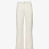 FRAME Le Jane Crop Crystal-embellished Straight-leg High-rise Jeans