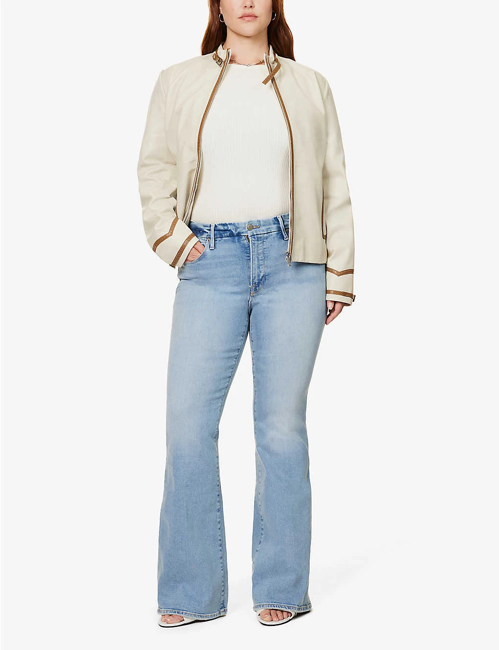 GOOD AMERICAN Good Legs Flared Mid-rise Stretch-denim Jeans 4 GOOD AMERICAN Good Legs Flared Mid-rise Stretch-denim Jeans - Image 2