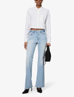 GOOD AMERICAN Good Legs Flared Mid-rise Stretch-denim Jeans 10 GOOD AMERICAN Good Legs Flared Mid-rise Stretch-denim Jeans -Whistles Store R04147917 INDIGO390 ALT02