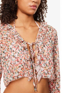 Nelly Floral-print Chiffon Top -Whistles Store R04148252 MULTI ALT03