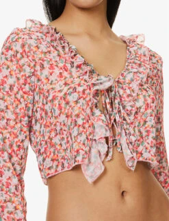 Nelly Floral-print Chiffon Top -Whistles Store R04148252 MULTI ALT04