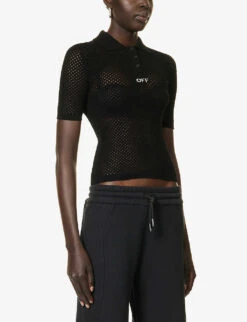 Logo-print Slim-fit Knitted Polo Shirt 9 Logo-print Slim-fit Knitted Polo Shirt -Whistles Store R04148954 WHITEBLACK ALT02