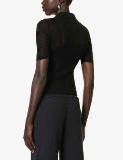 Logo-print Slim-fit Knitted Polo Shirt 10 Logo-print Slim-fit Knitted Polo Shirt -Whistles Store R04148954 WHITEBLACK ALT03