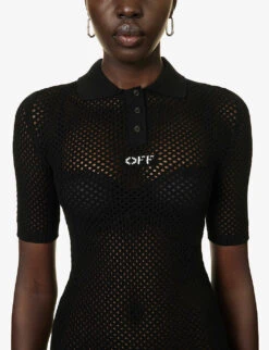 Logo-print Slim-fit Knitted Polo Shirt 11 Logo-print Slim-fit Knitted Polo Shirt -Whistles Store R04148954 WHITEBLACK ALT04