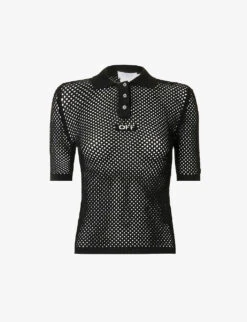 Logo-print Slim-fit Knitted Polo Shirt
