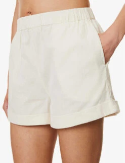 Emery Mid-rise Cotton And Linen-blend Shorts -Whistles Store R04149655 STONE ALT04