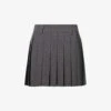 Miu Miu Pleated High-rise Wool Mini Skirt -Whistles Store R04149727 ARDESIA M
