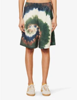 FRAME X Julia Sarr Jamois Tie-dye Relaxed-fit Mesh Shorts -Whistles Store R04149889 FATIGUEMULTI ALT02