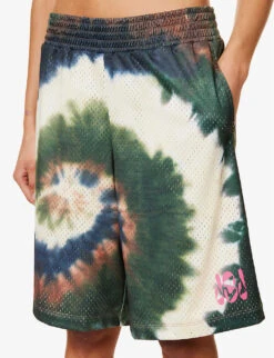 FRAME X Julia Sarr Jamois Tie-dye Relaxed-fit Mesh Shorts -Whistles Store R04149889 FATIGUEMULTI ALT04