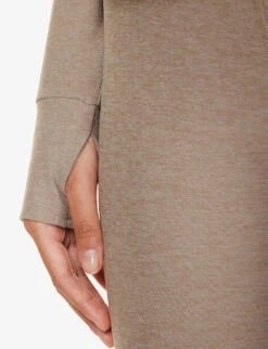 Beyond Yoga Spacedye High Energy Fitted Stretch-woven Hoody -Whistles Store R04150160 BIRCHHEATHER ALT04