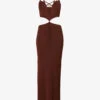 Reis Cut-out Plunge-neck Stretch-woven Maxi Dress -Whistles Store R04150197 RUST M