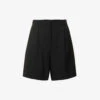 Weekend Max Mara Belbo Pleated Mid-rise Regular-fit Wool Shorts -Whistles Store R04151218 BLACK M