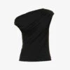 Weekend Max Mara Ceylon Asymmetric-neckline Stretch-woven Top -Whistles Store R04151225 BLACK M