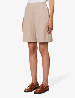 Weekend Max Mara Zoraide Regular-fit Mid-rise Stretch-jersey Shorts -Whistles Store R04151226 BEIGE ALT02