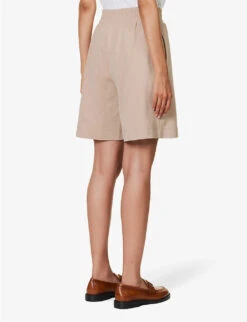 Weekend Max Mara Zoraide Regular-fit Mid-rise Stretch-jersey Shorts -Whistles Store R04151226 BEIGE ALT03