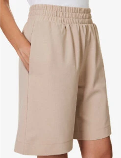 Weekend Max Mara Zoraide Regular-fit Mid-rise Stretch-jersey Shorts -Whistles Store R04151226 BEIGE ALT04